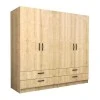Victoria Megapap four doors melamine wardrobe in oak color 200x60x181cm.