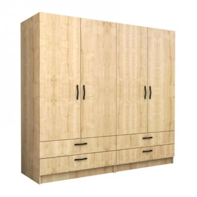 Victoria Megapap four doors melamine wardrobe in oak color 200x60x181cm.