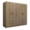 Victoria Megapap four doors melamine wardrobe in walnut color 200x60x181cm.