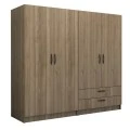 Victoria Megapap four doors melamine wardrobe in walnut color 200x60x181cm.