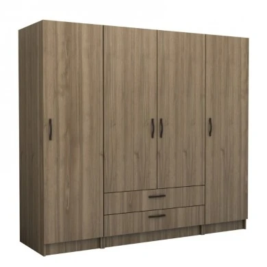 Victoria Megapap four doors melamine wardrobe in walnut color 200x60x181cm.