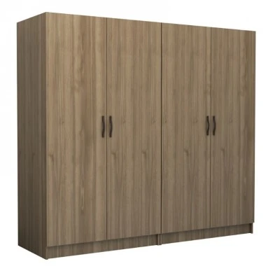 Victoria Megapap four doors melamine wardrobe in walnut color 200x60x181cm.