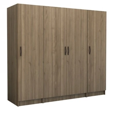 Victoria Megapap four doors melamine wardrobe in walnut color 200x60x181cm.