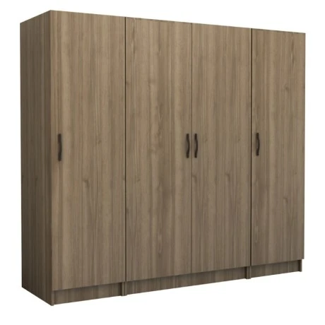 Victoria Megapap four doors melamine wardrobe in walnut color 200x60x181cm.