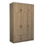 Victoria Megapap three doors melamine wardrobe with cabinet in walnut color 150x60x240cm.