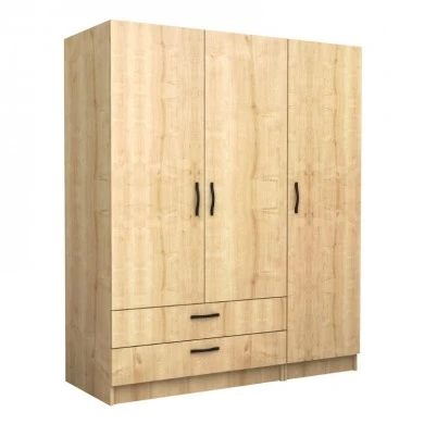 Victoria Megapap three doors melamine wardrobe in oak color 150x60x181cm.