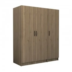 Victoria Megapap three doors melamine wardrobe in walnut color 150x60x181cm.