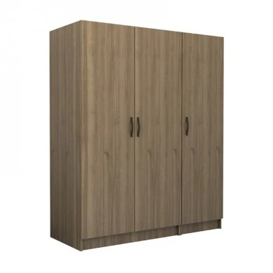 Victoria Megapap three doors melamine wardrobe in walnut color 150x60x181cm.