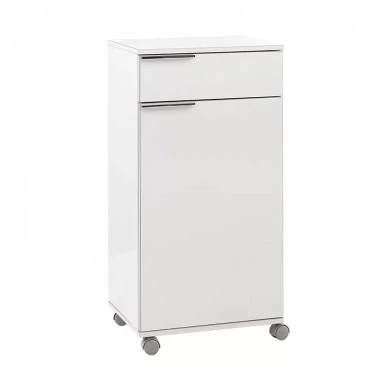 Diamond Megapap wheeled cupboard in white gloss color 50x40x100cm.
