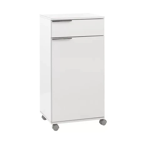 Ντουλάπι Diamond Megapap τροχήλατο χρώμα λευκό gloss 50x40x100εκ.