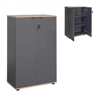 Rio Megapap melamine office file cabinet with lock in anthracite color 72x34x109cm.