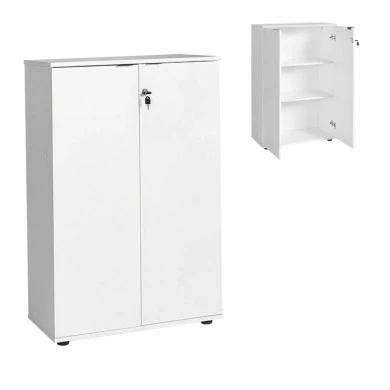 Rio Megapap melamine office file cabinet with lock in white color 72x34x109cm.