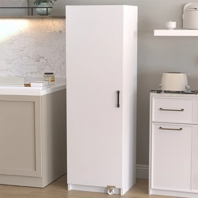 Altay Megapap melamine kitchen/bathroom cabinet in white color 48,9x44,1x155,5cm.