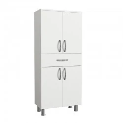 Ντουλάπι κουζίνας - μπάνιου Montana Megapap χρώμα λευκό 59,4x31,5x140εκ.