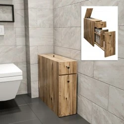 Calencia Megapap melamine bathroom cabinet in oak color 20x60x55cm.