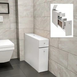 Calencia Megapap melamine bathroom cabinet in white color 20x60x55cm.