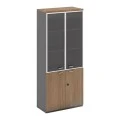PROLINE Bookcase Wild Oak/Black (glass doors)