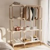 Entrance furniture - Open wardrobe wooden - plastic color natural - beige 117x47x155cm.