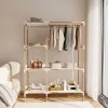 Entrance furniture - Open wardrobe wooden - plastic color natural - beige 117x47x155cm.