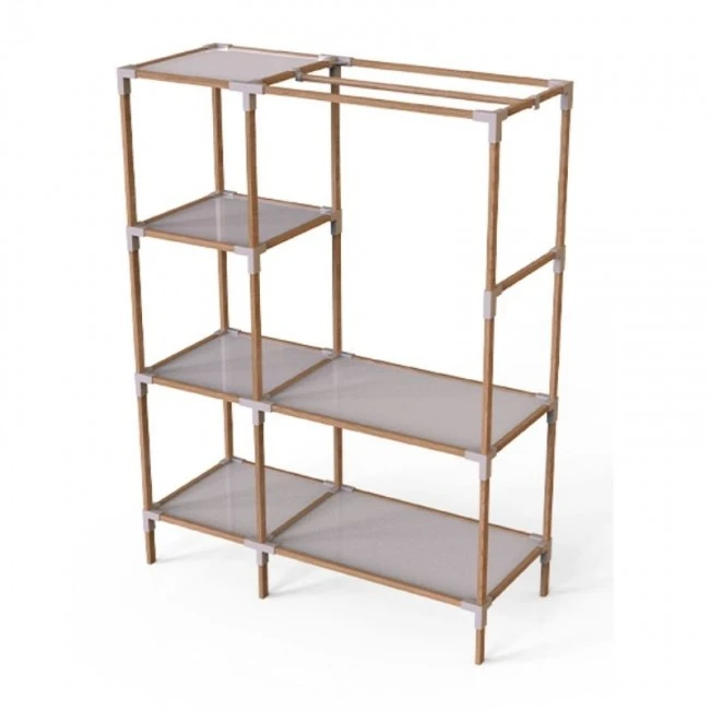 Entrance furniture - Open wardrobe wooden - plastic color natural - beige 117x47x155cm.