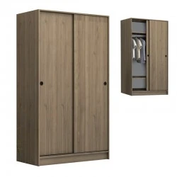 Regio Megapap melamine two slide doors wardrobe in walnut color 100x60x181cm.