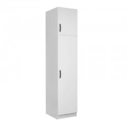 Ντουλάπα ρούχων Victoria Megapap μονόφυλλη με πατάρι χρώμα λευκό 50x60x240εκ.