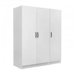 Ντουλάπα ρούχων Victoria Megapap τρίφυλλη χρώμα λευκό 150x60x181εκ.