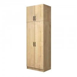 Vivian Megapap  two doors melamine wardrobe with cabinet in oak color 80x51.8x240cm.