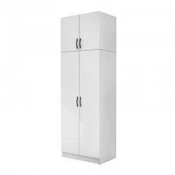 Vivian Megapap  two doors melamine wardrobe with cabinet in white color 80x51.8x240cm.