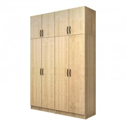 Vivian Megapap four doors melamine wardrobe with cabinet in oak color 160x51.8x240cm. Vivian Megapap four doors melamine wardrobe with cabinet in oak color 160x51.8x240cm.