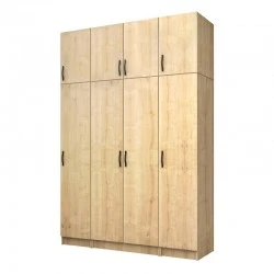 Vivian Megapap four doors melamine wardrobe with cabinet in oak color 160x51,8x240cm. Vivian Megapap four doors melamine wardrobe with cabinet in oak color 160x51,8x240cm.