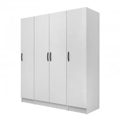 Vivian Megapap four doors melamine wardrobe in white color 160x51.8x181cm.