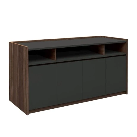 Advance office cupboard in dark walnut - grey color 169x40x80cm.