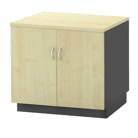 Office melamine cupboard in dark grey - beech color 80x41x86cm.