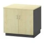 Office melamine cupboard in dark grey - beech color 80x41x86cm.