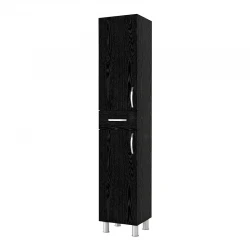 Selina Megapap melamine kitchen/bathroom cabinet in sencron black color 35x31x179cm.