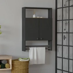 Ela Megapap melamine bathroom cabinet in anthacite color 60x15x87cm.