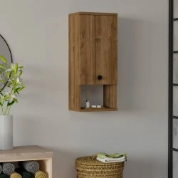 Mis Megapap melamine bathroom cabinet in walnut color 30x21.8x71cm.