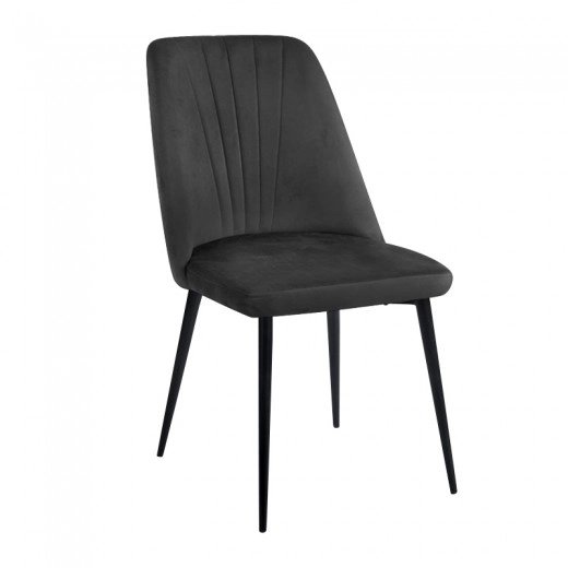 OLIVIA BLACK VELVET/PU ΚΑΡΕΚΛΑ ΜΕΤΑΛΛΙΚΗ