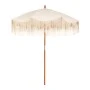 BOHO COTTON UMBRELLA WITH HANDWAVE FRINGES D180 X 245H