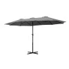 Double garden umbrella with metal frame and crank in grey color 4.60x2.70m.