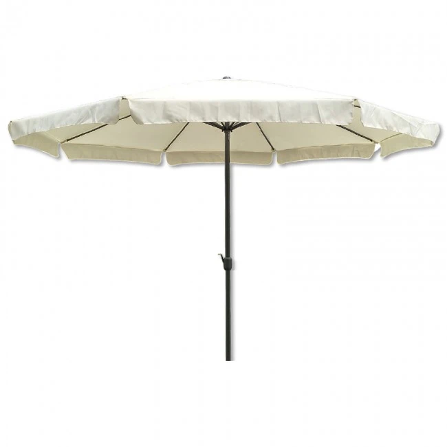 Garden umbrella with black metallic frame wtih recoil and crank and cloth in beige color Ø2,7m.