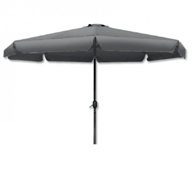 Ομπρέλα κήπου μεταλλική με μανιβέλα και σπαστό μηχανισμό σε γκρι χρώμα Ø2,7m
