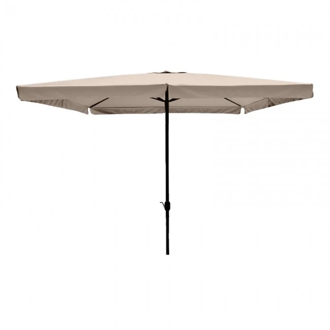 Ομπρέλα κήπου μεταλλική με μανιβέλα και σπαστό μηχανισμό σε μπέζ χρώμα 2x3cm