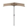 Half garden umbrella with metal frame and crank in sand color 2.70m.