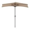 Half garden umbrella with metal frame and crank in sand color 3m.