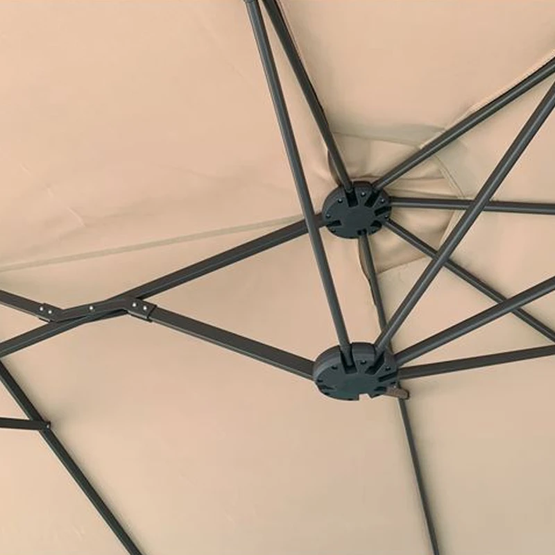 UMBRELLA Oval 270x450cm Steel Anthracite/Fabric Beige