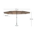 UMBRELLA Oval 270x450cm Steel Anthracite/Fabric Beige