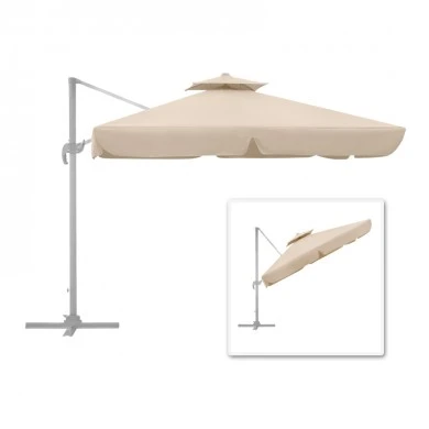 Ομπρέλα κρεμαστή επαγγελματική Pearl Megapap τηλεσκοπική αλουμινίου χρώμα εκρού 3x3m.