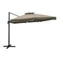 UMBRELLA Telescopic HANGING 3x3m Alu Anthracite/Fabric Beige w/base